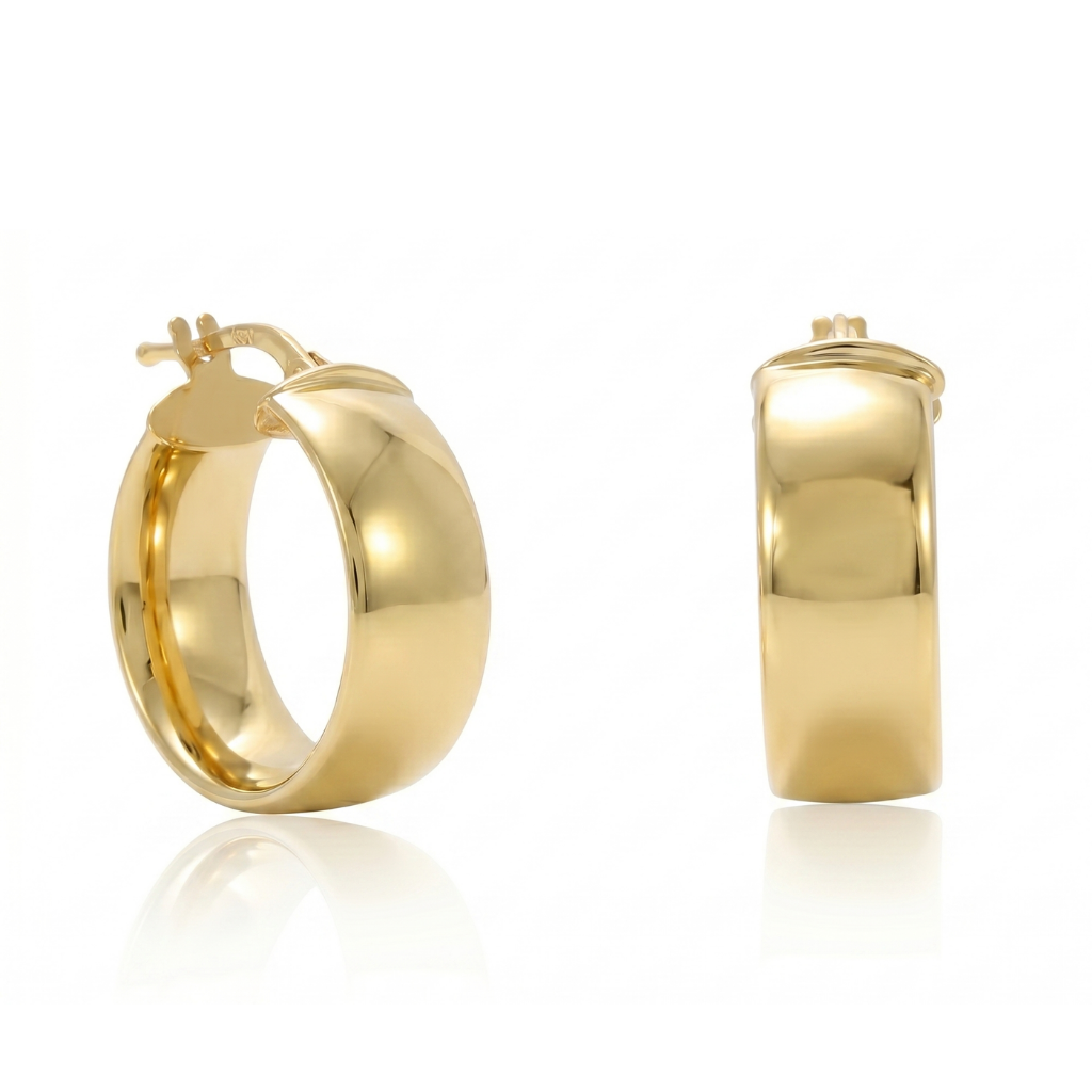 Pendientes de aro realizados en oro amarillo de 18 quilates