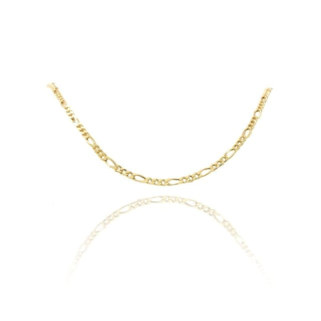 Cadena Fígaro en oro amarillo de 18 quilates.