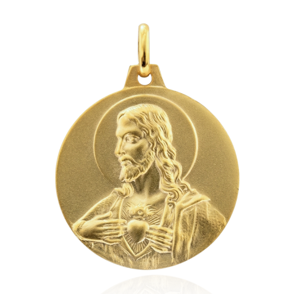 Colgante Escapulario Virgen del Carmen y Sagrado Corazón - BIJOYA