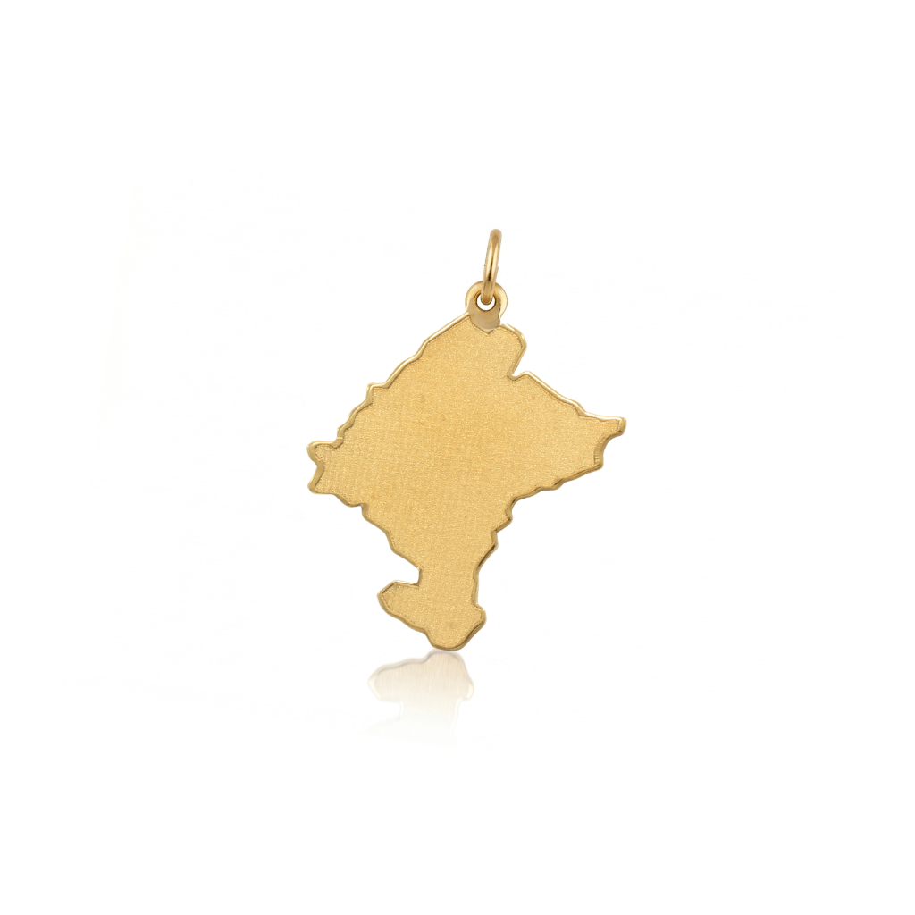 Colgante;mapa de Navarra realizado en oro amarillo de 18 quilates con bisel brillante.&amp;nbsp;2,9cm de alto y 2,2mm de ancho.