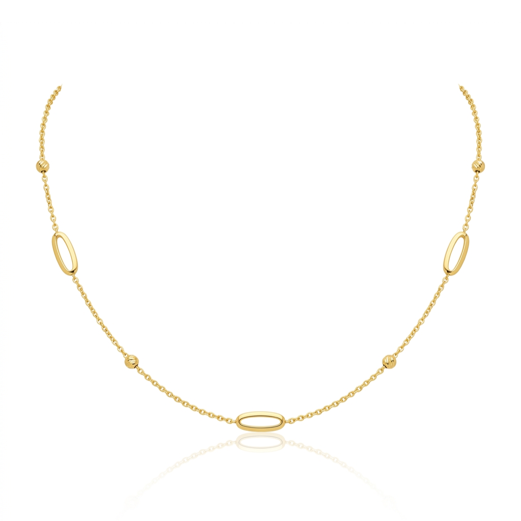 Collar gargantilla realizada en oro amarillo de 18 quilates.