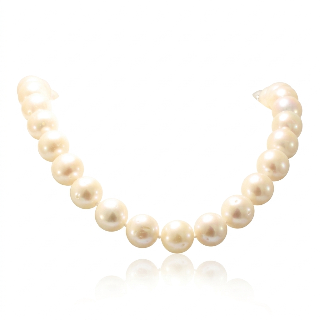 Collar gargantilla compuesto por perlas cultivadas. El broche esférico, de diseño calado con engaste de diamantes, está realizado en oro amarillo de 18 quilates.
