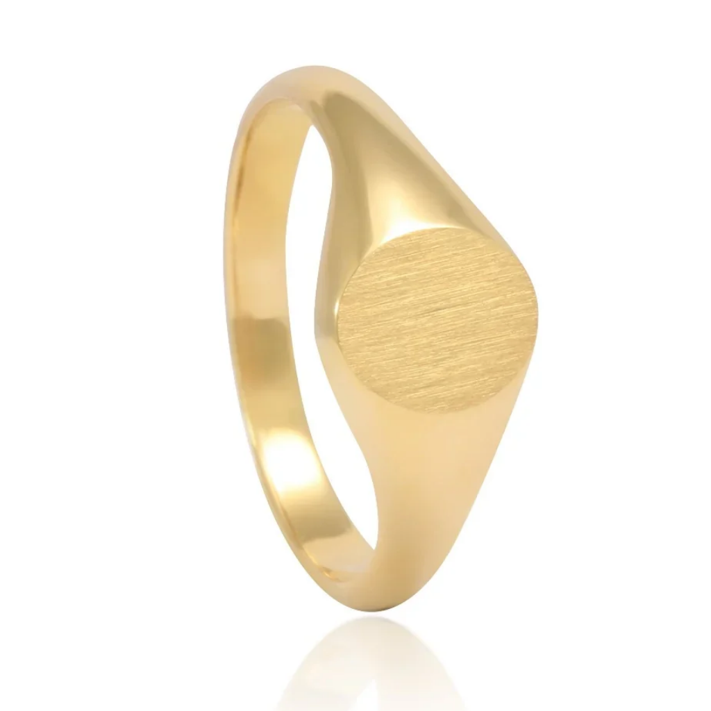 anillo sello en oro amarillo de 18kt pamplona