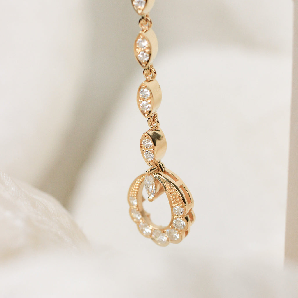Pendientes personalizados oro amarillo y diamantes