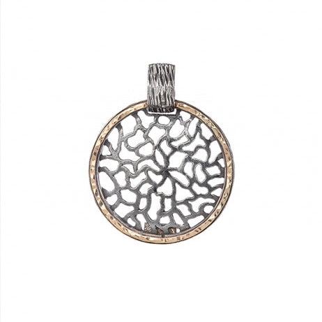 Colgante de plata de primera ley y oro de 9k styliano