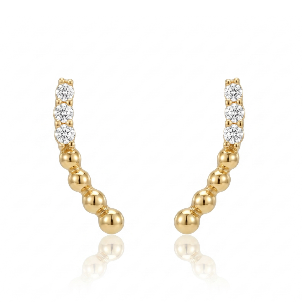 Pendientes de oro amarillo de 18 quilates con circonitas.