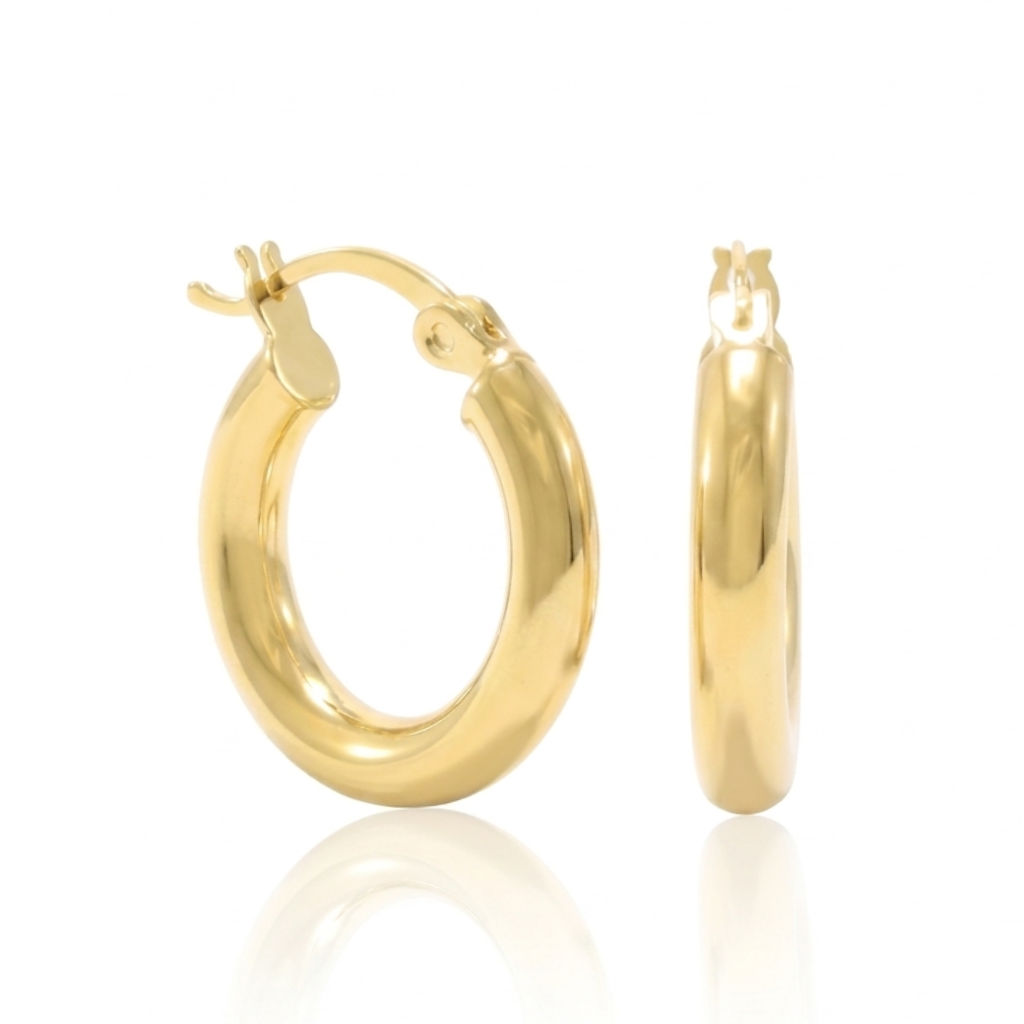 Pendientes de aro en oro amarillo de 18 quilates.