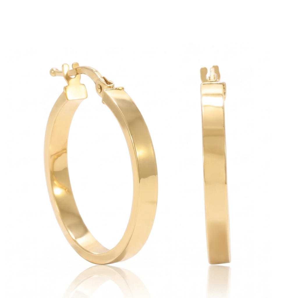 Pendientes de aro realizados en oro amarillo de 18 quilates