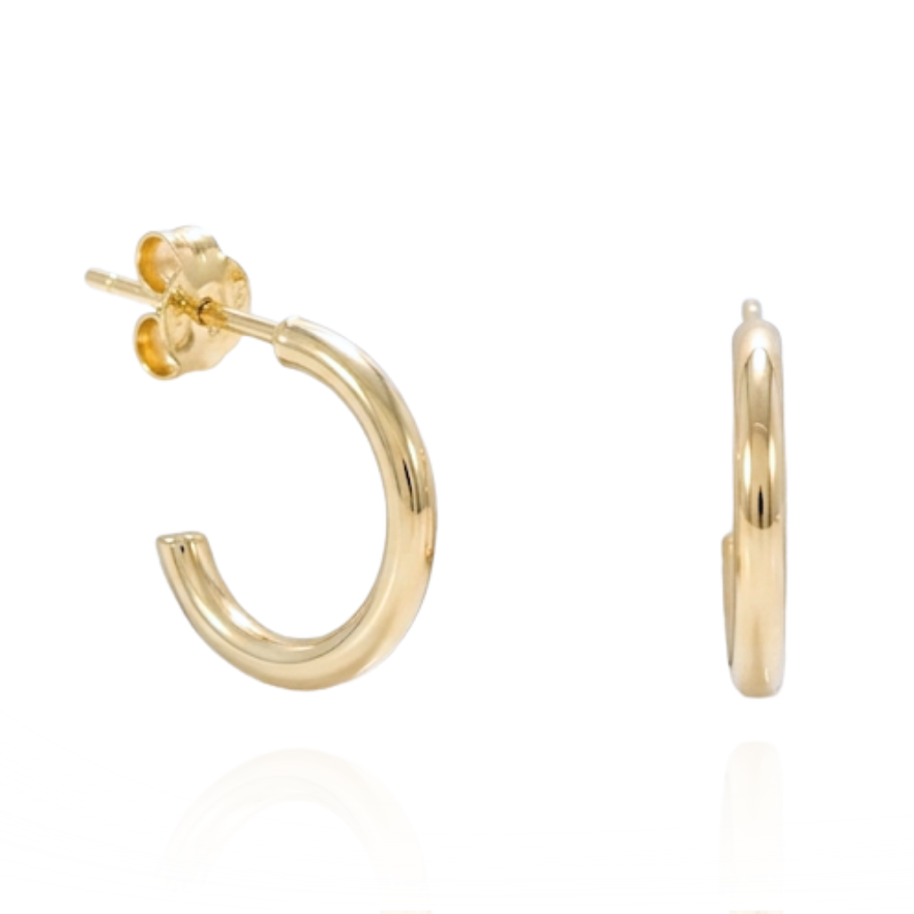 Pendientes de aro abierto de oro amarillo de 18 quilates.