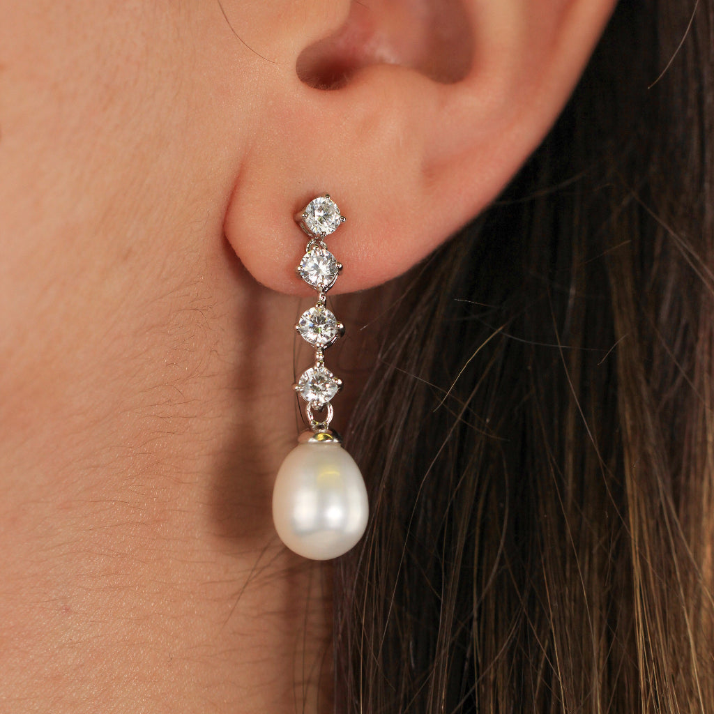 Pendientes plata con perla pamplona