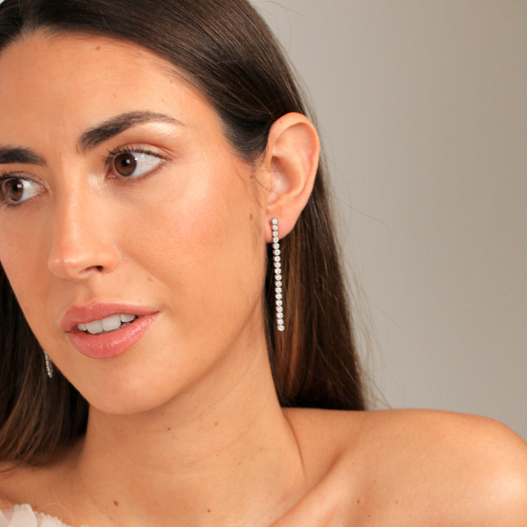 Pendientes de oro blanco 18k con diamantes