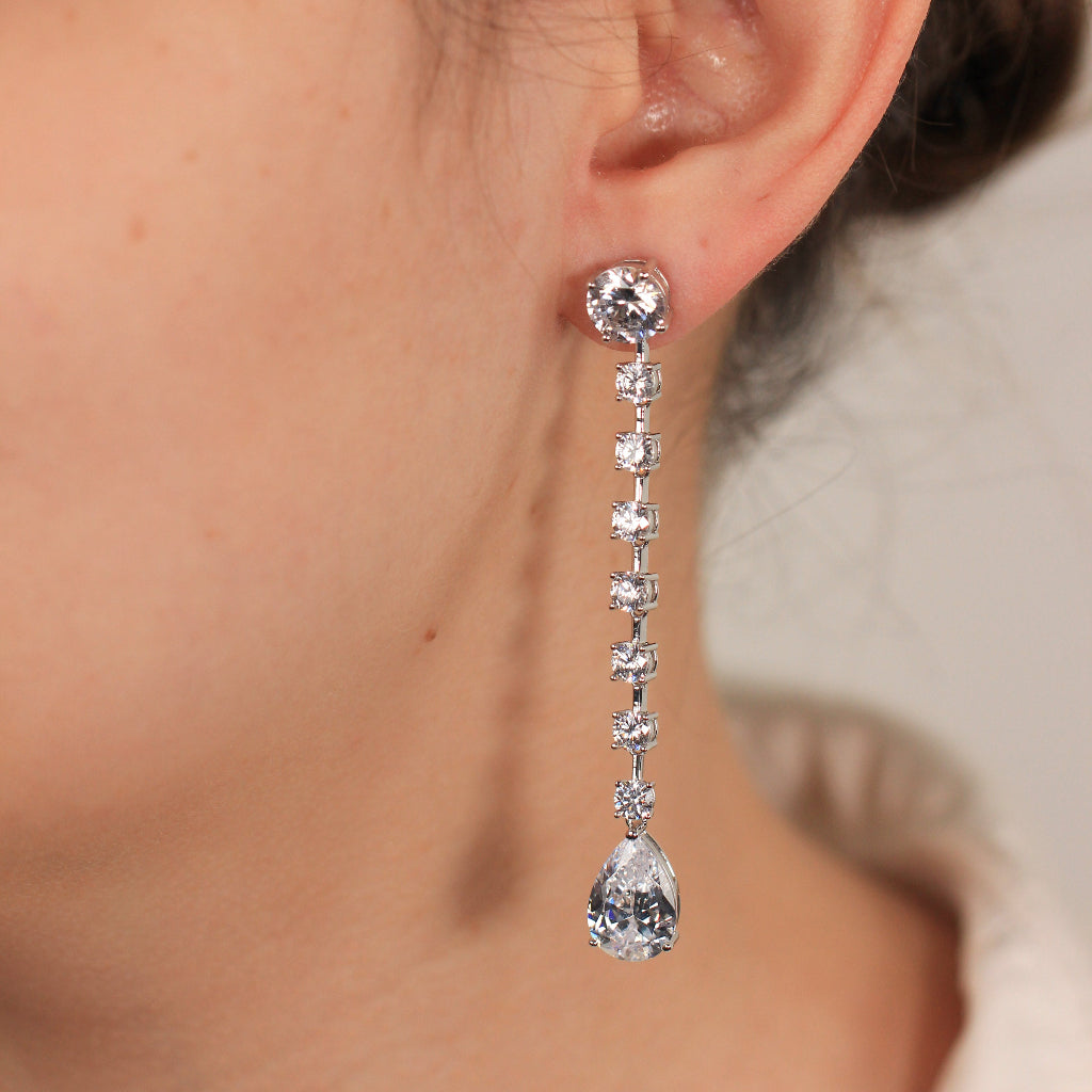 Pendientes en plata de primera ley con circonitas