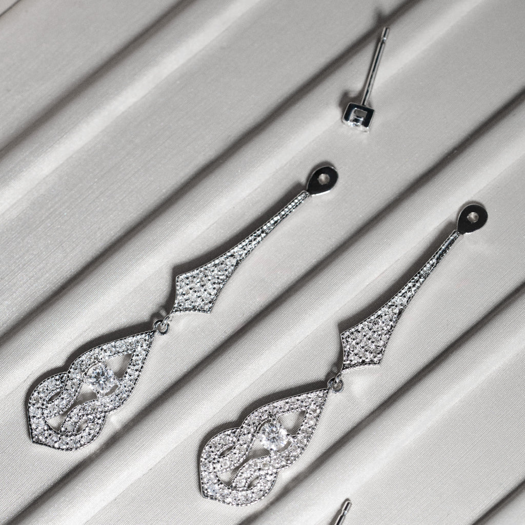 Pendientes de novia desmontables oro y diamantes