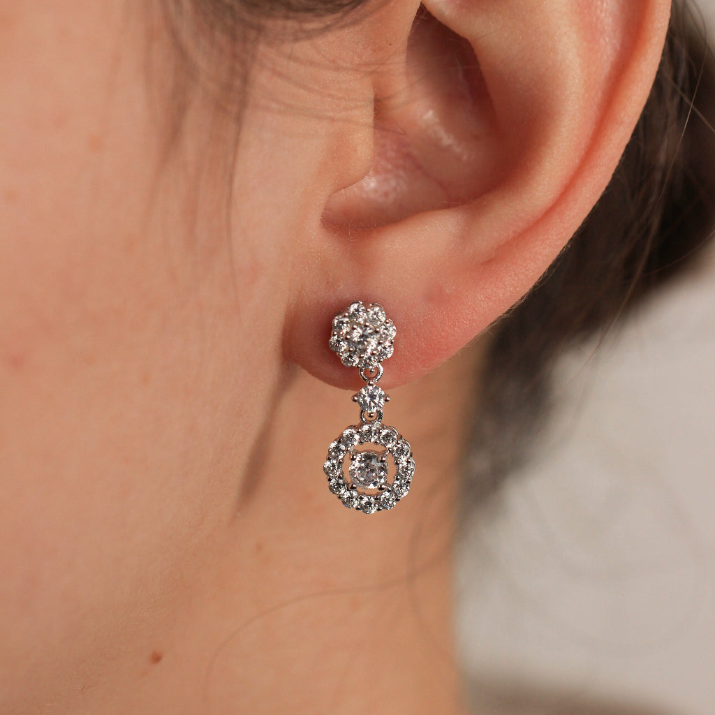 Pendientes de plata de primera ley con circonita