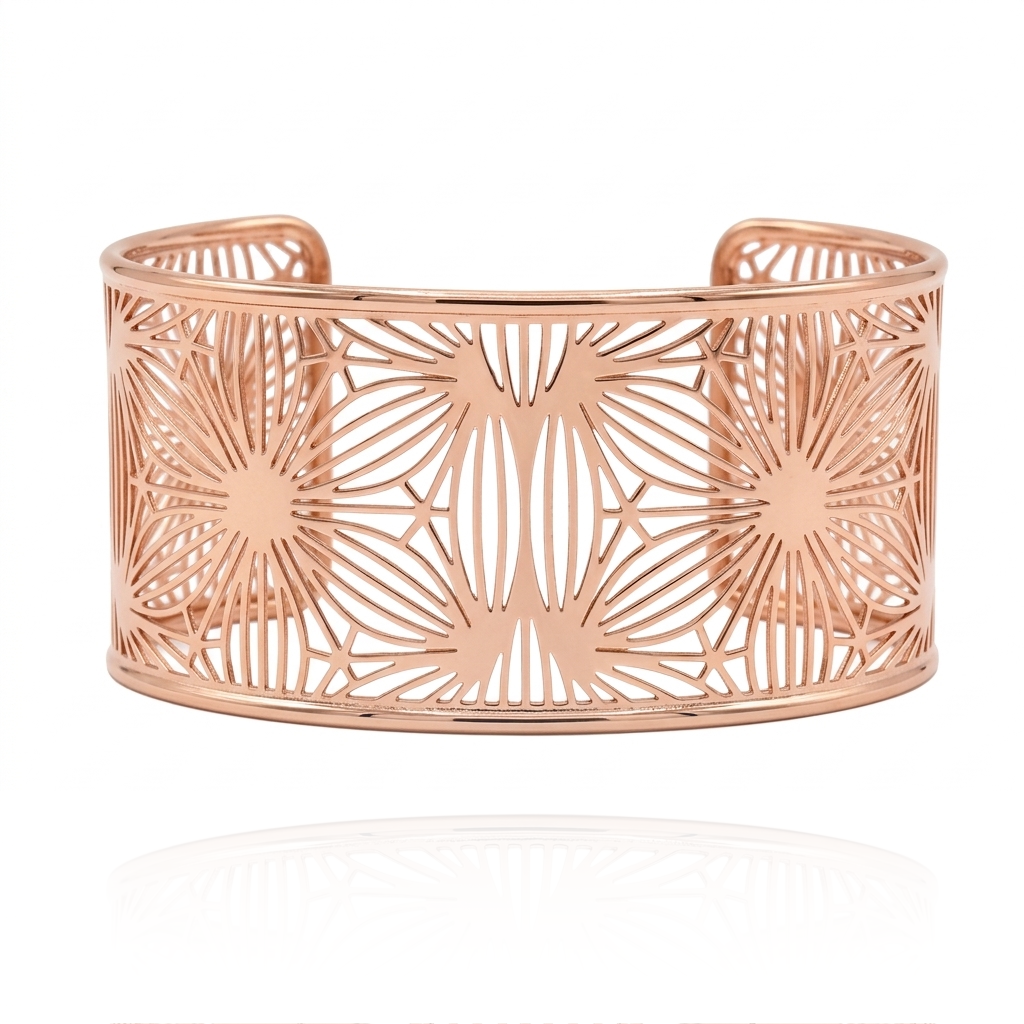 Pulsera realizada en en plata de primera ley (925) chapada en oro rosa de 18kt.