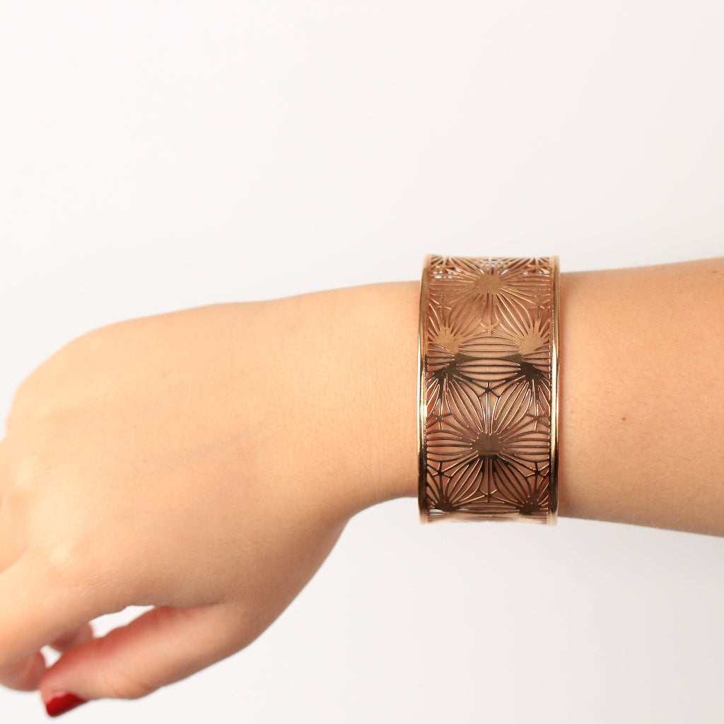 Pulsera realizada en en plata de primera ley (925) chapada en oro rosa de 18kt.