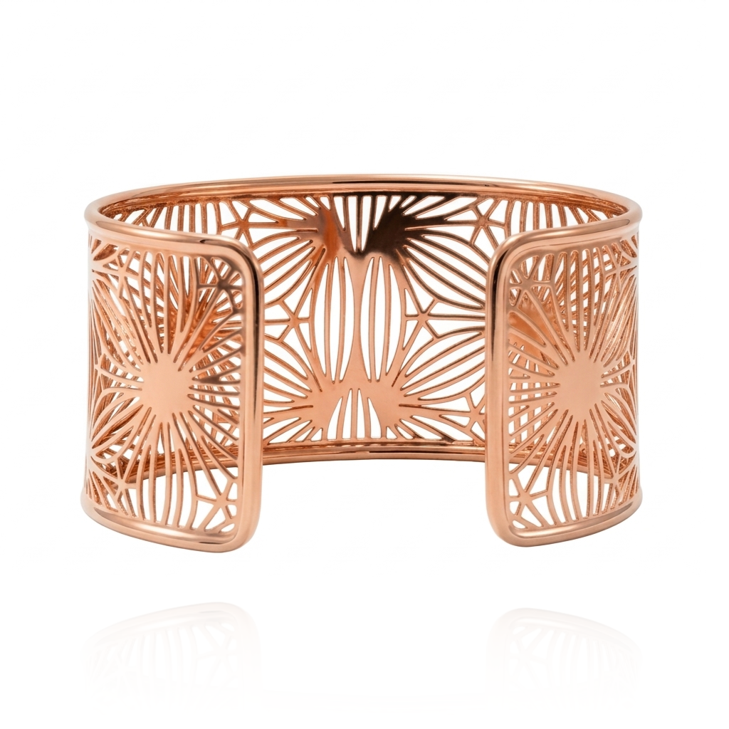 Pulsera realizada en en plata de primera ley (925) chapada en oro rosa de 18kt.