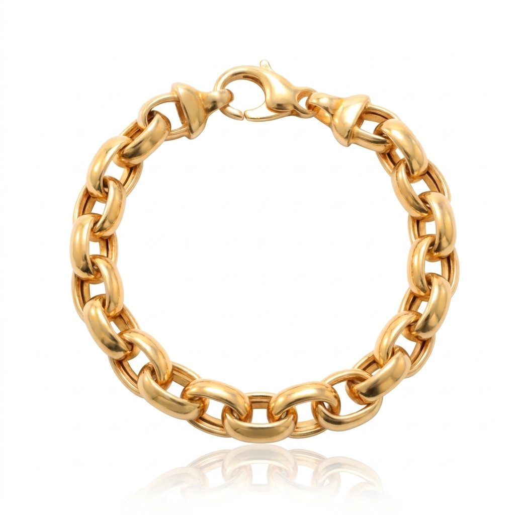 Pulsera realizada en plata de primera ley (925) chapada en oro amarillo de 18kt.