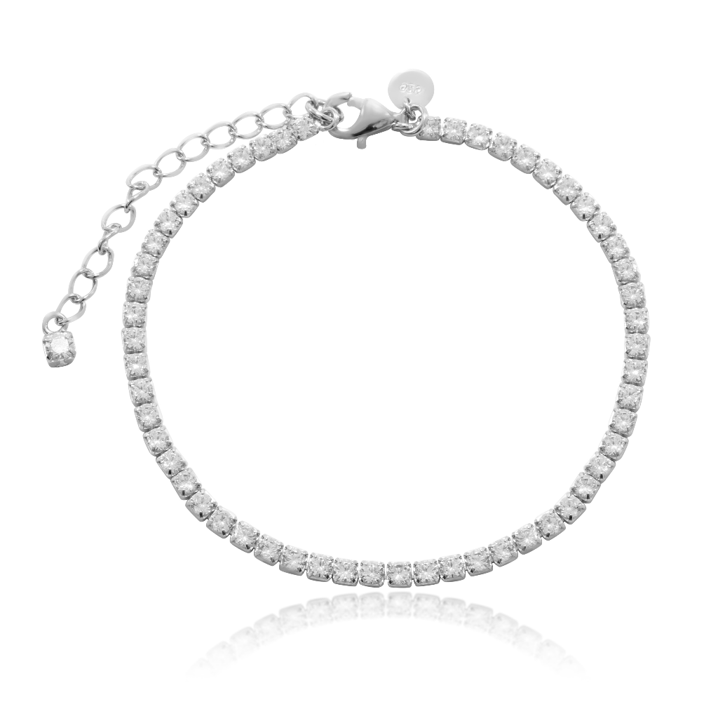 Pulsera de novia de plata de primera ley y circonitas