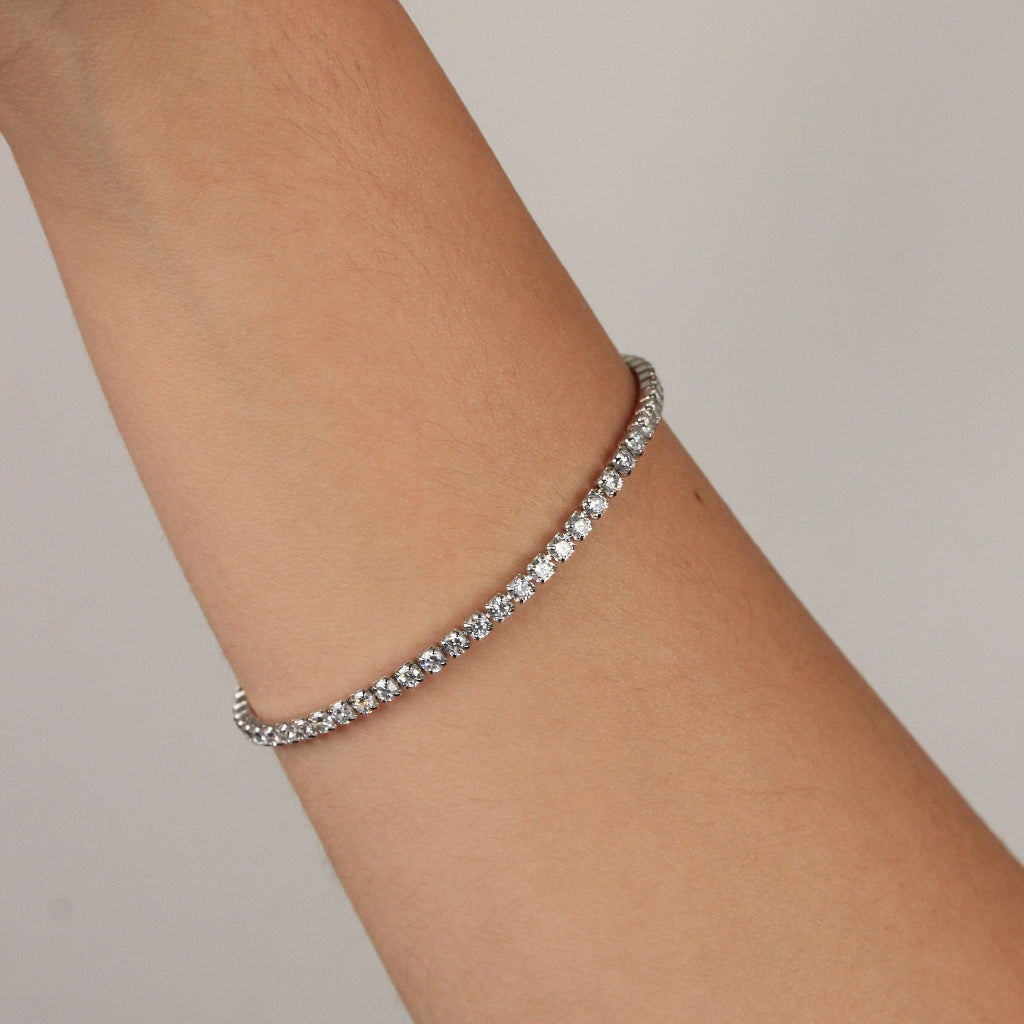 Pulsera riviere en plata y circonitas