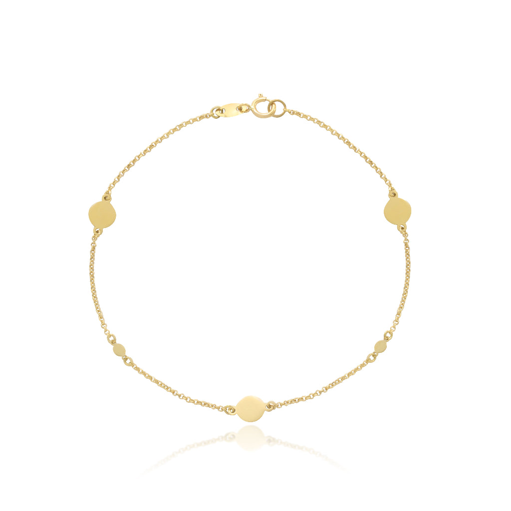 Pulsera de oro amarillo con puntos 