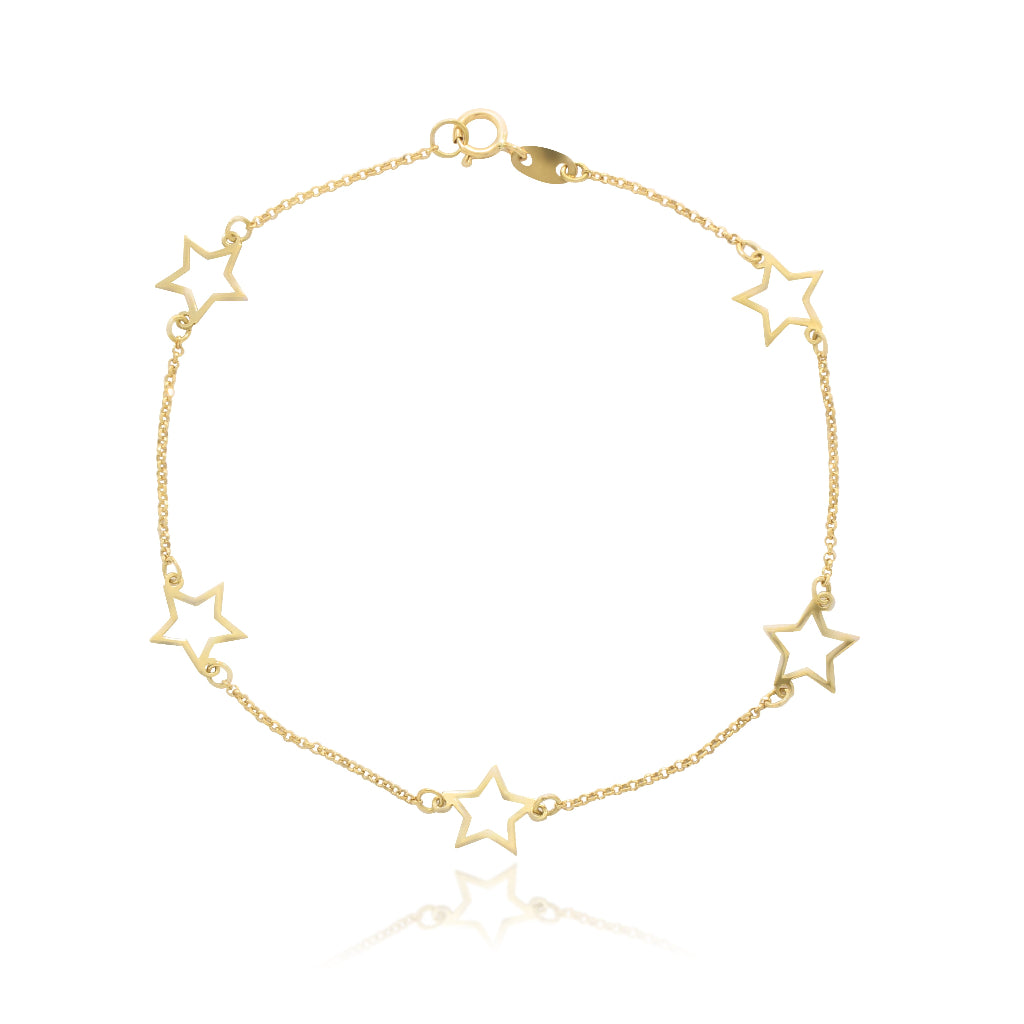 Pulsera fina de oro amarillo de 18k