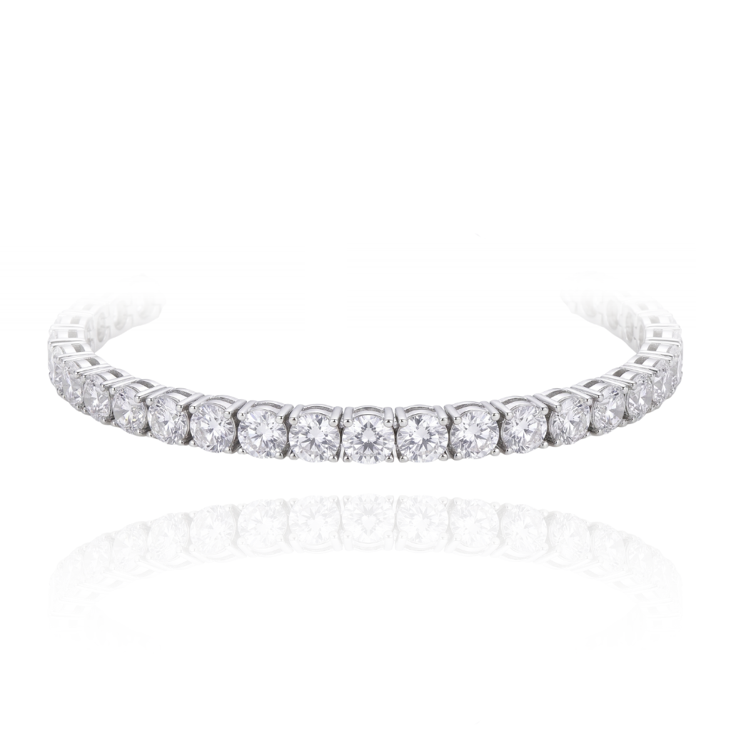 Pulsera riviere realizada en plata de ley con ciconitas