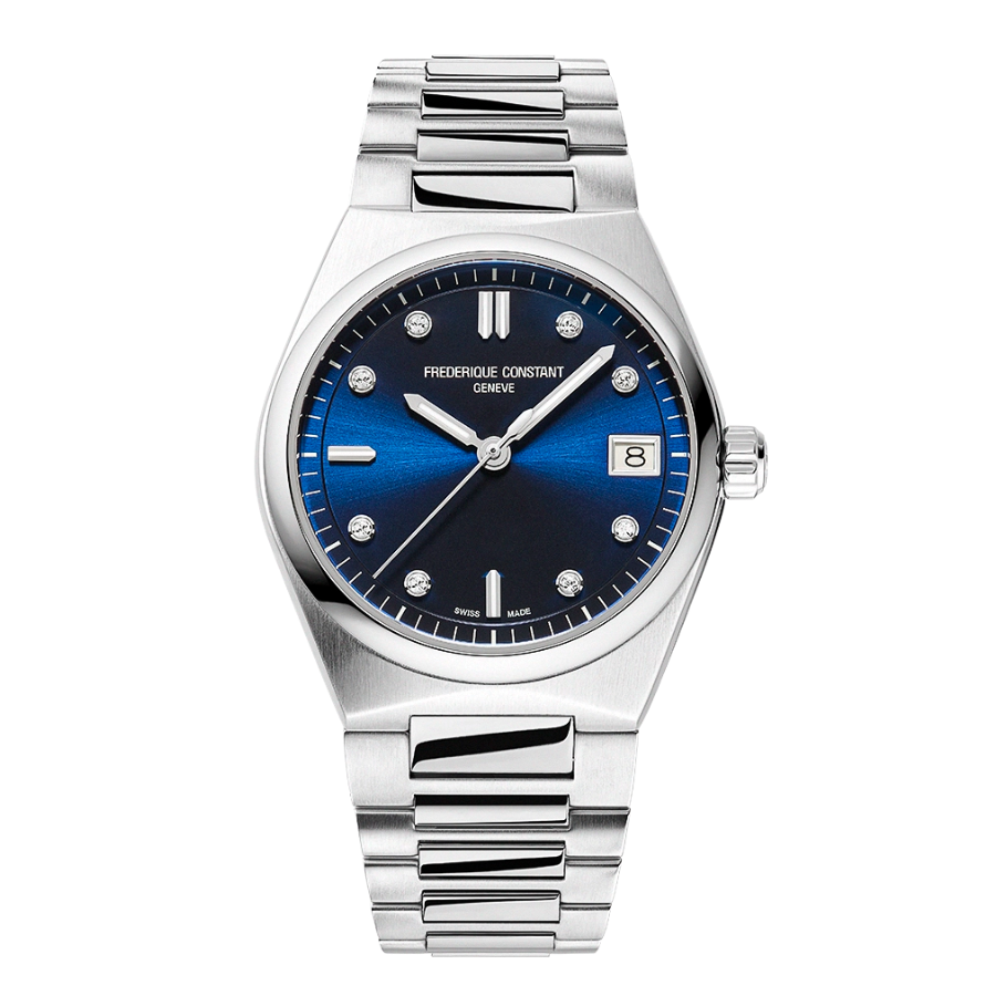 reloj de mujer acero inoxidable cuarzo color azul con diamantes