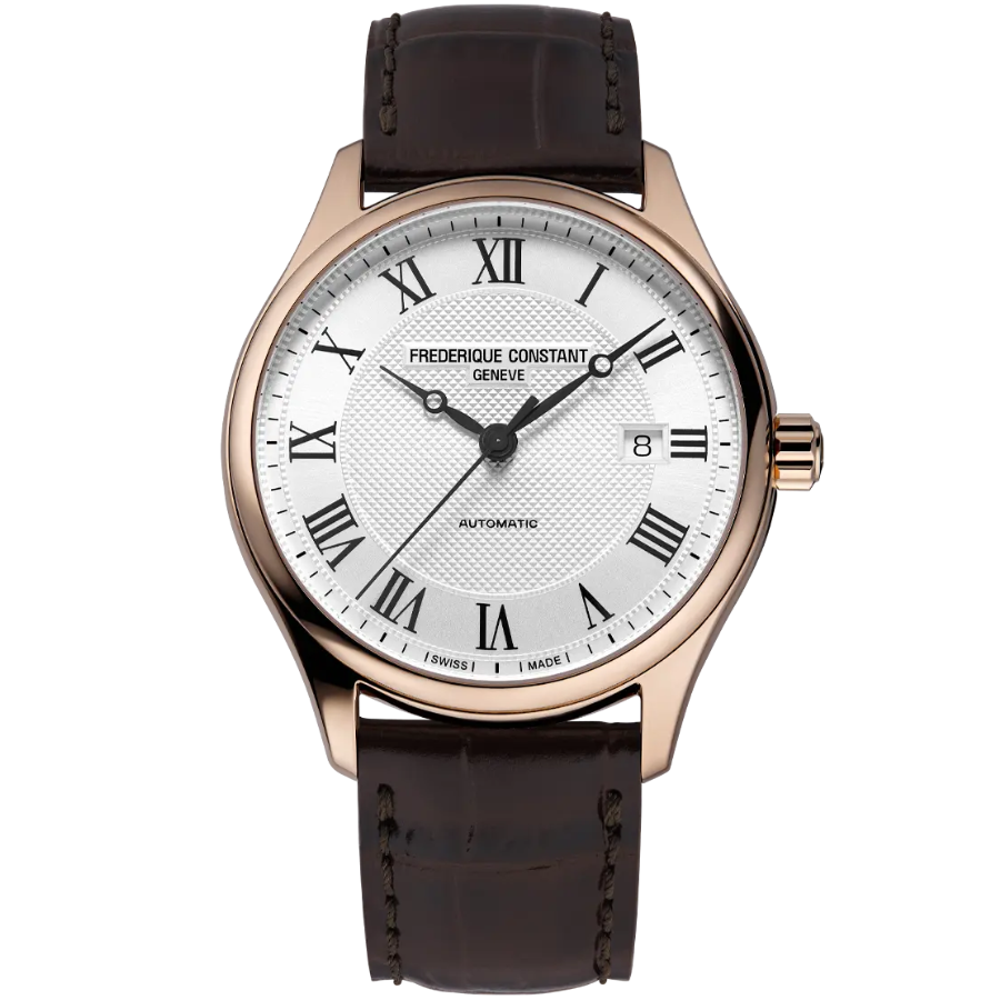 Reloj para hombre automatic oro rosa con correa marron 