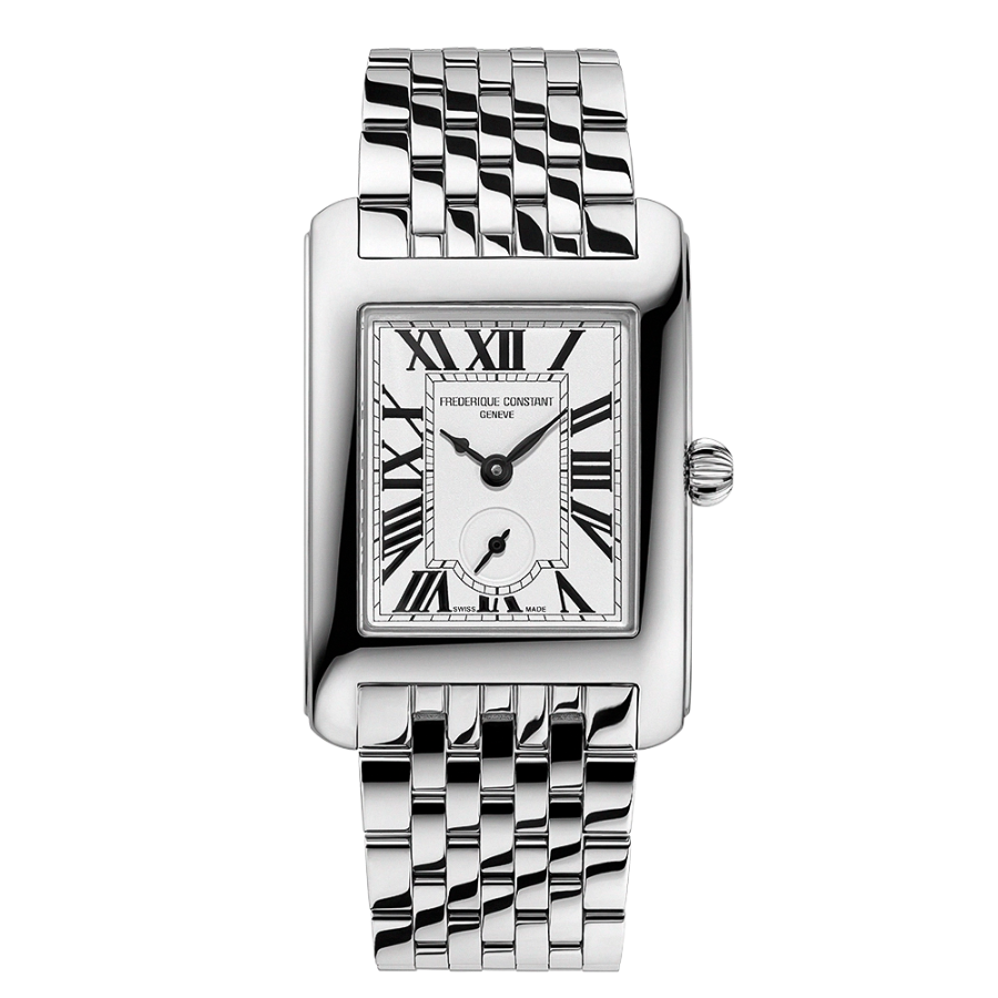 Reloj frederique constant classics con segundero pequelo plateado 