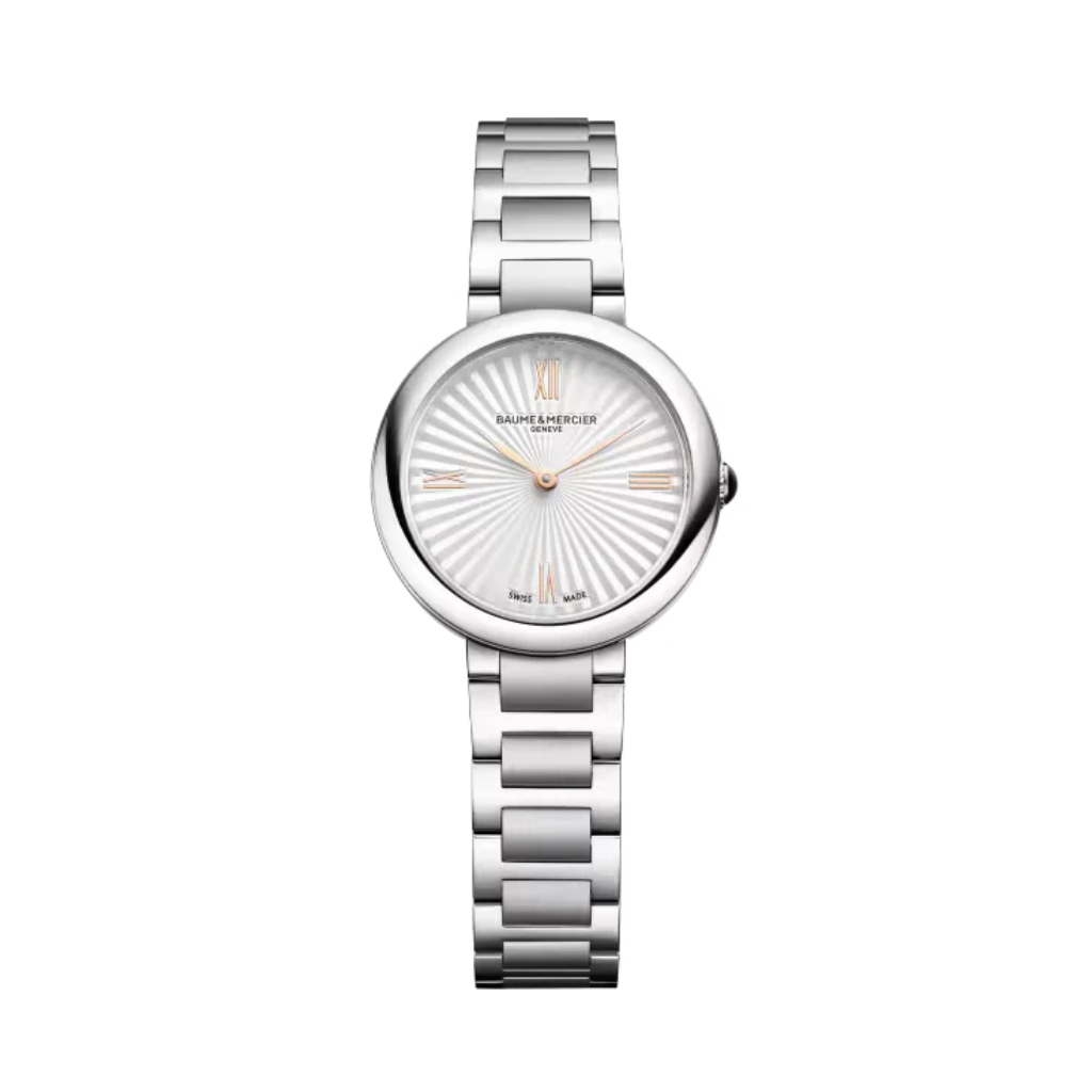 Reloj para mujer Baume &amp;amp; Mercier Joia 10848 de Cuarzo con caja de 28 mm, esfera plateada y brazalete de acero.