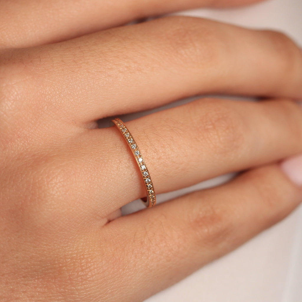 Sortija Carril Oro Rosa Finito