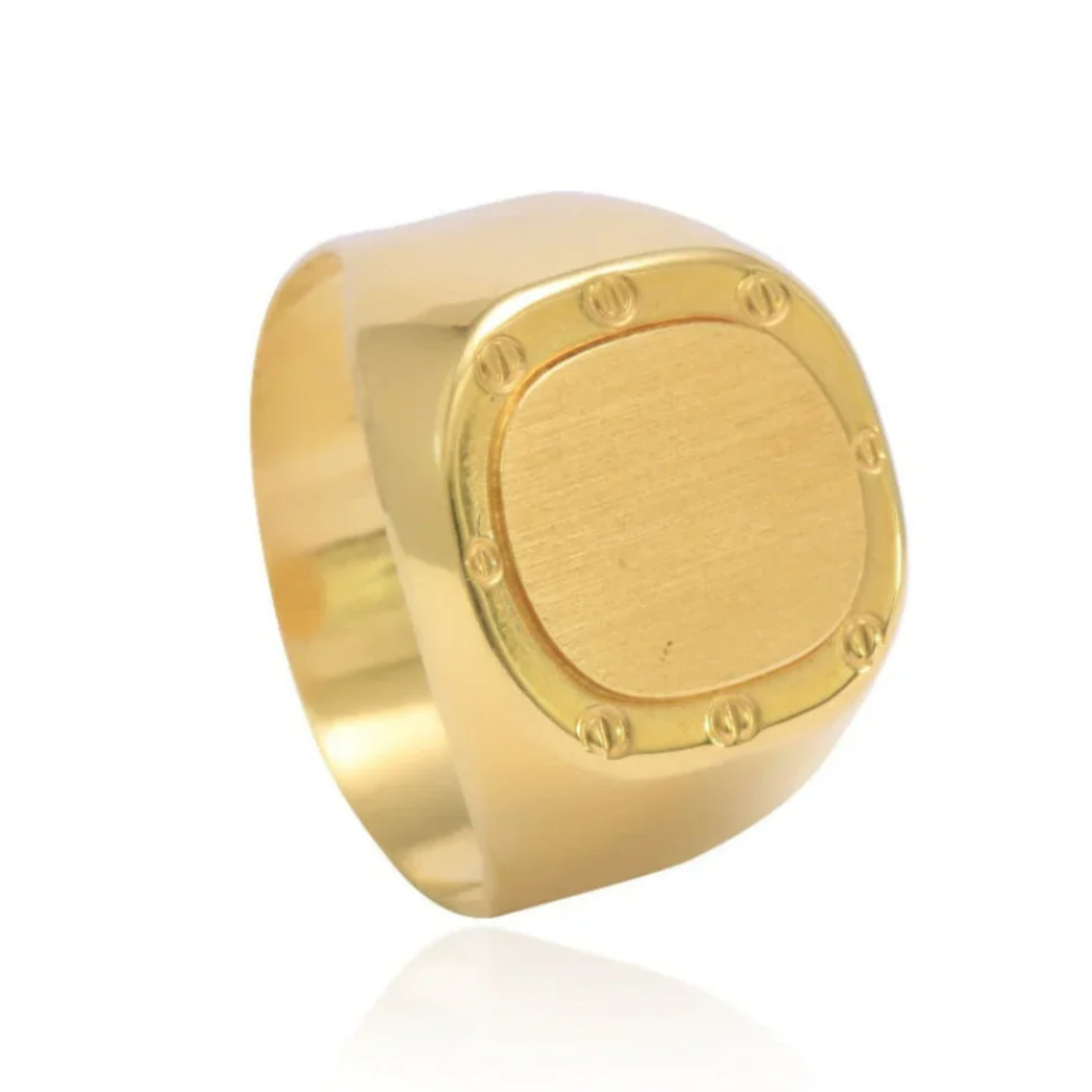 anillo sello en oro de 18kt joyería en pamplona