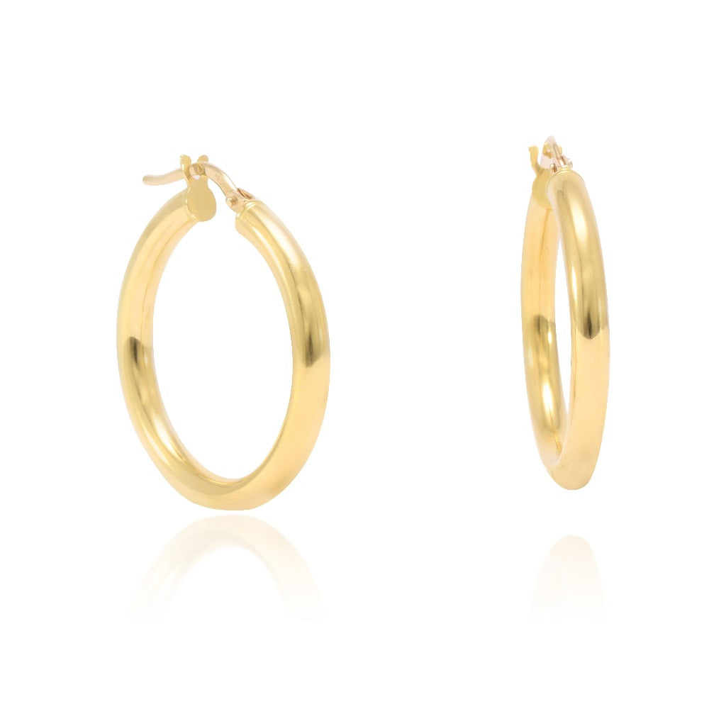 pendientes aro en oro amarillo de 18kt joyería pamplona