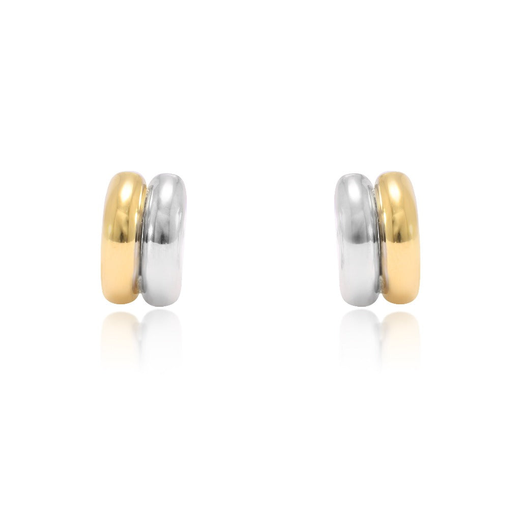 pendientes omega en oro amarillo y blanco joyeria pamplona