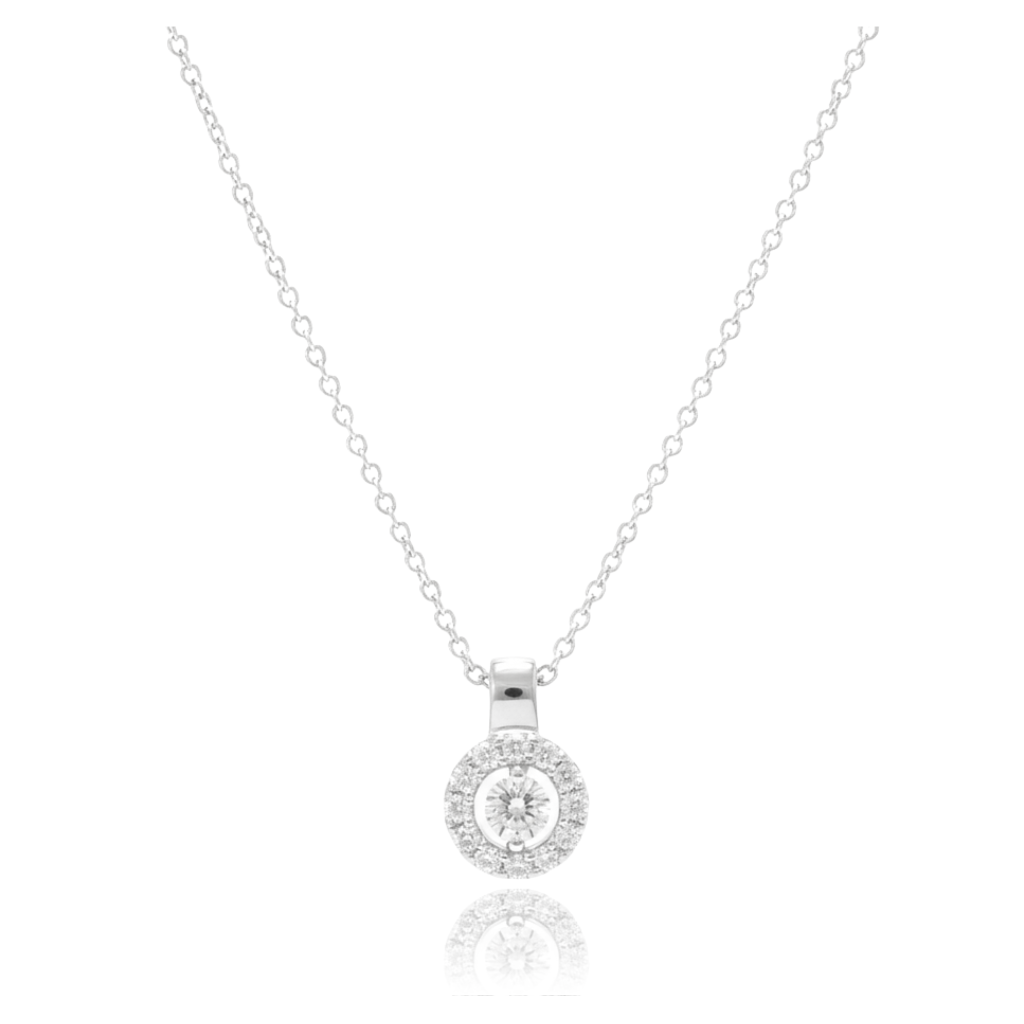 collar en oro blanco de 18 quilates con diamantes