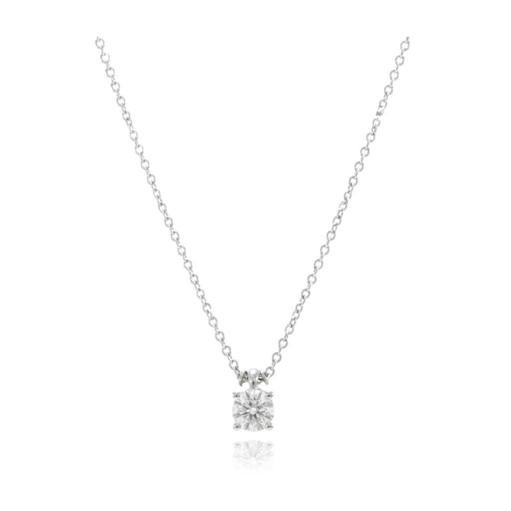 collar de platino con diamante solitario de 0,41cts.