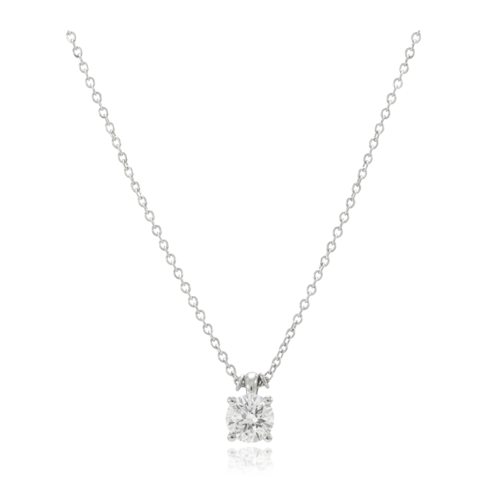 collar de platino con diamante solitario de 0,50cts