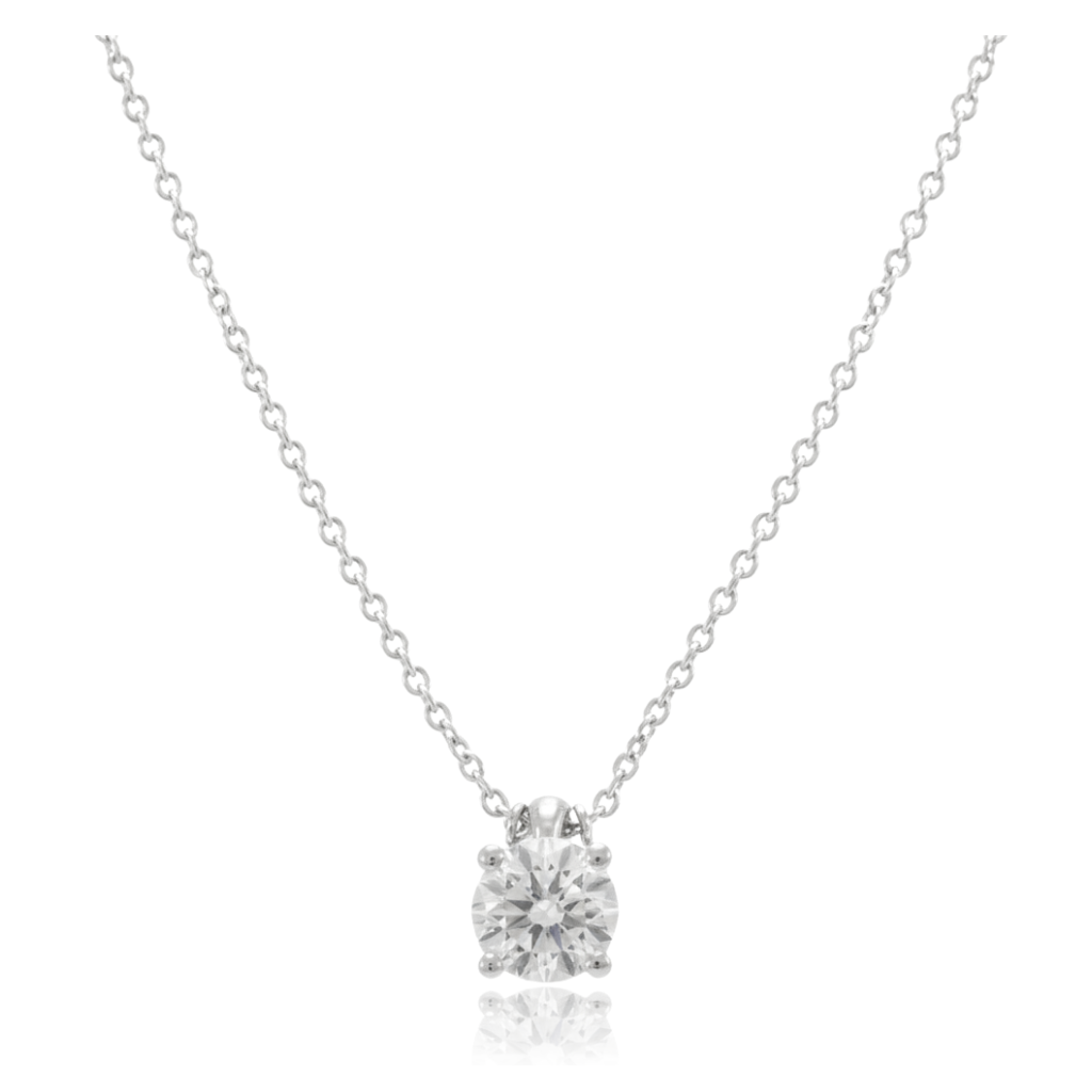 collar platino con diamante solitario de 0,70cts