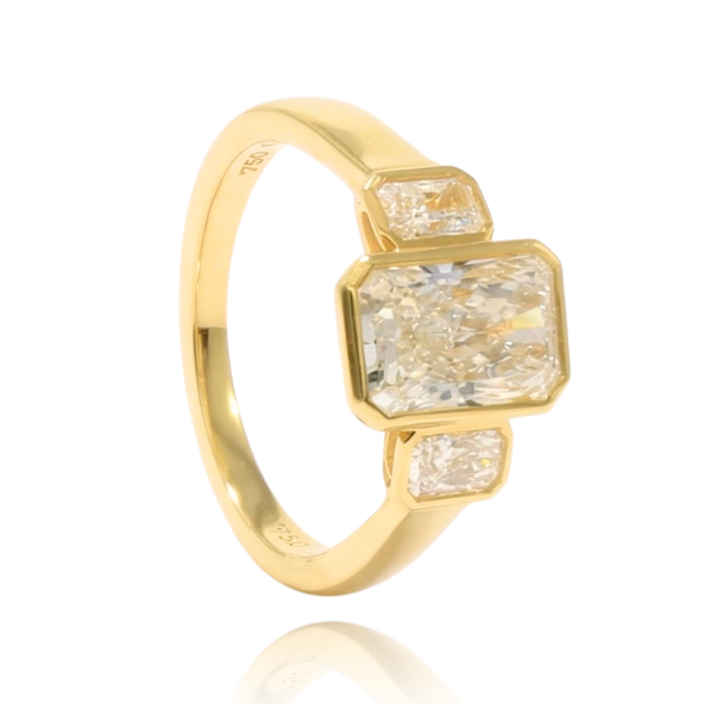 anillo oro amarillo 18k diamante laboratorio creado 