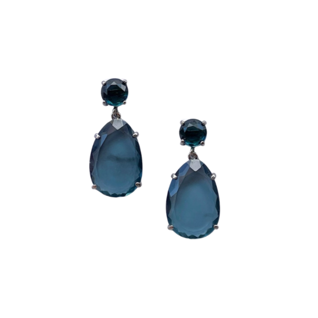 Pendientes lágrima azul joyería pamploa