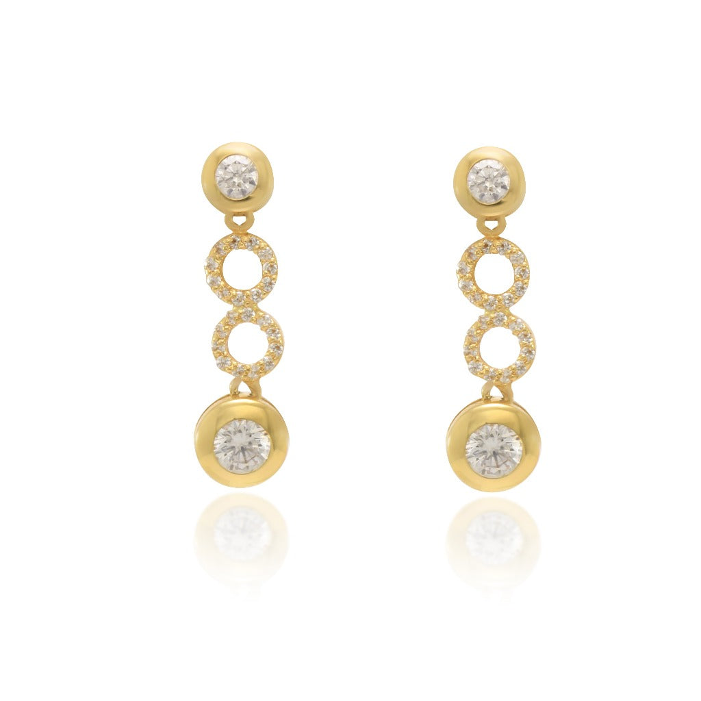 pendientes de novia en oro amarillo 18kt con circonitas pamplona