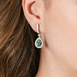 Green Eva earrings in silver