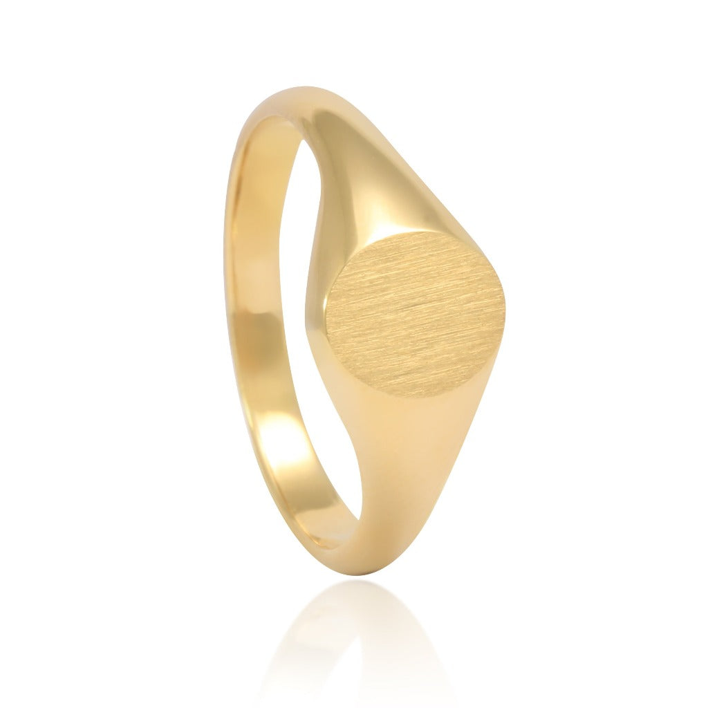 anillo sello en oro amarillo de 18kt pamplona