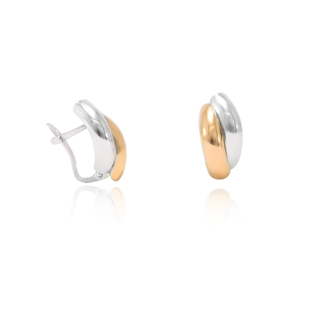 Pendientes oro blanco y rosa 18kt joyería pamplona
