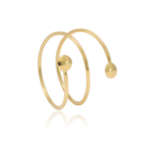 anillo espiral en oro amarillo de 18kt joyería pamplona