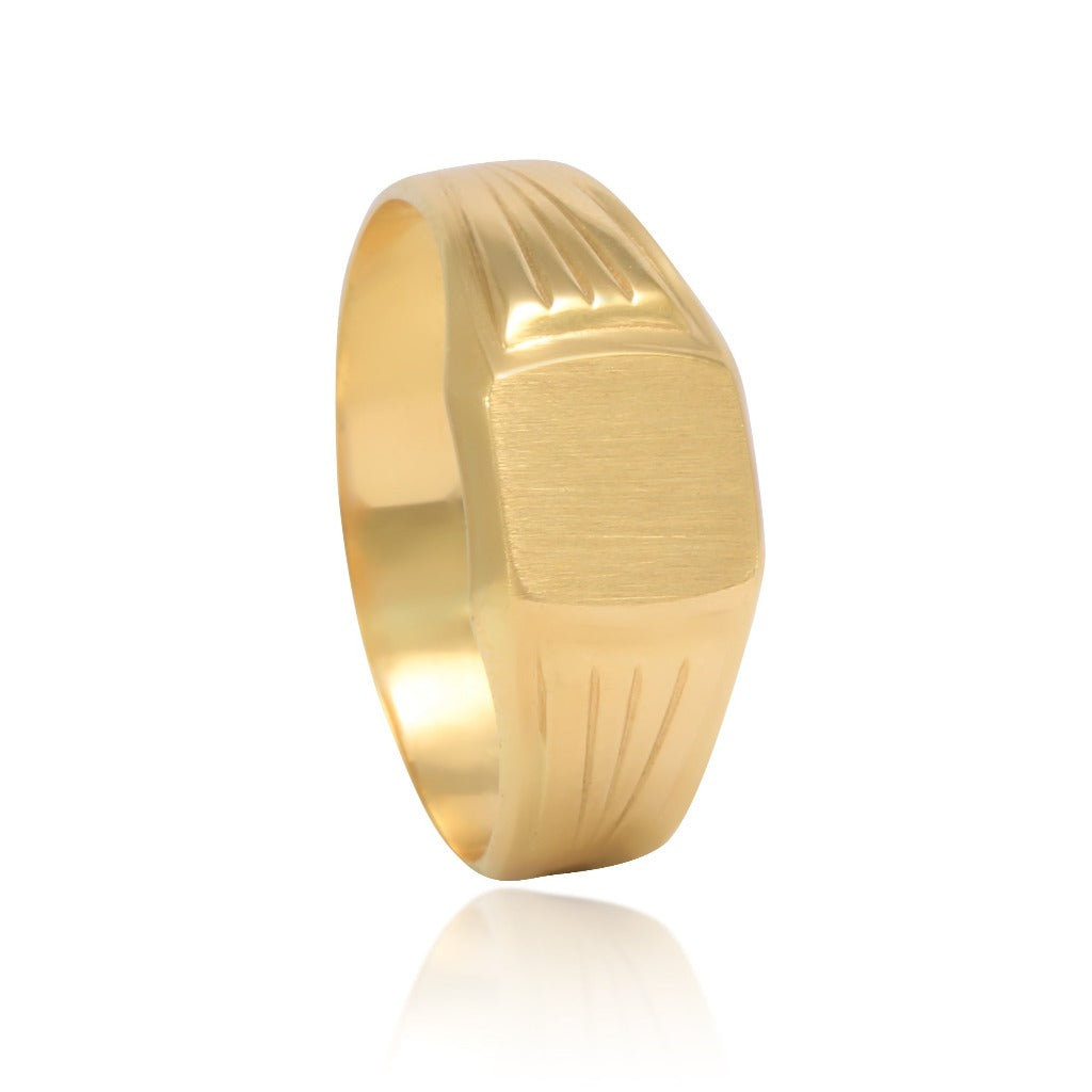 anillo sello en oro de 18kt joyería pamplona