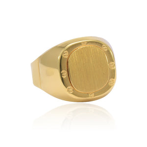 anillo sello en oro de 18kt joyería en pamplona
