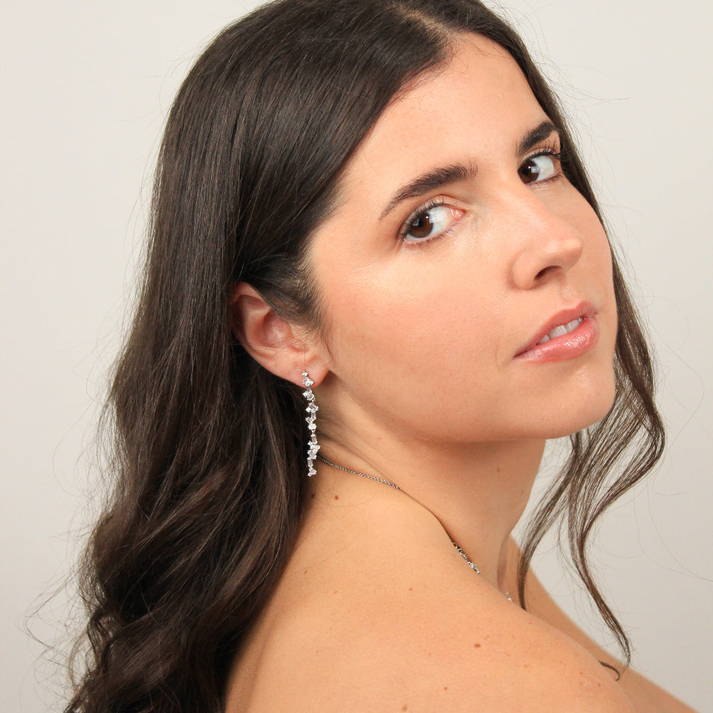 Pendientes de novia en plata de primera ley y cirocnitas