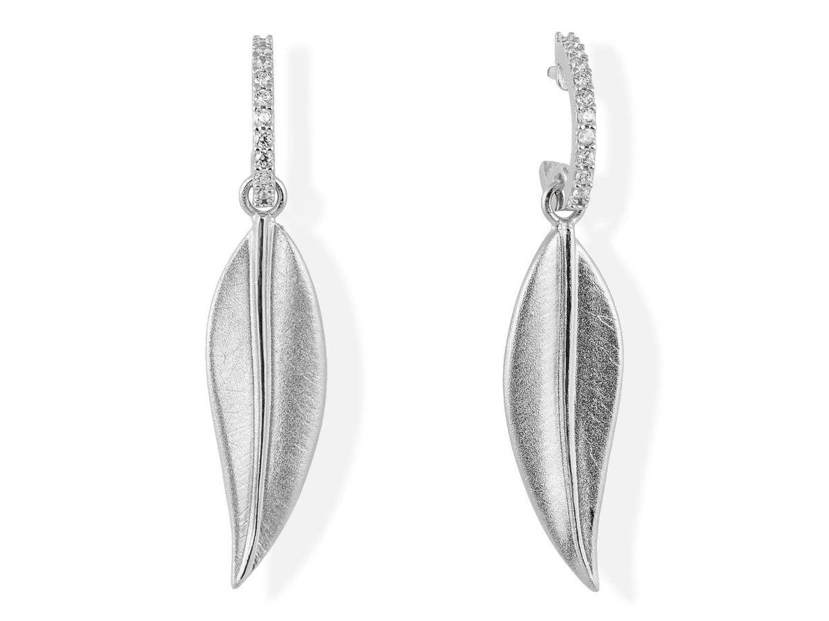 Pendientes LEAVES Blanco en plata